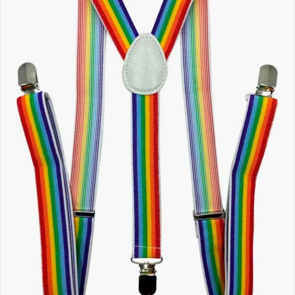 New Adjustable Elastic Rainbow Suspenders For Men And Women